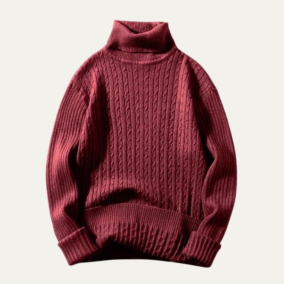 Men’s Soft Elastic Rib Turtleneck Sweater