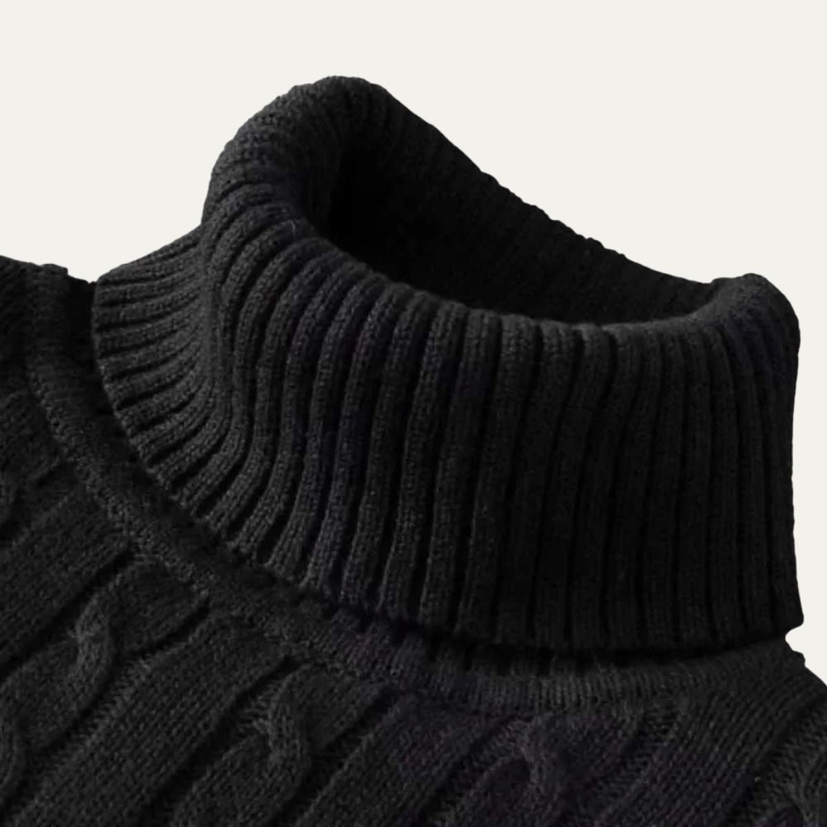 Men’s Soft Elastic Rib Turtleneck Sweater