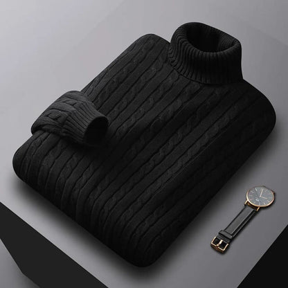 Men’s Soft Elastic Rib Turtleneck Sweater