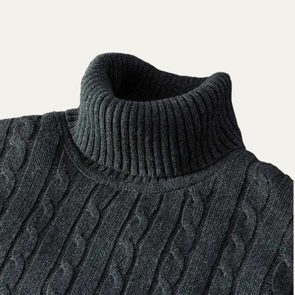 Men’s Soft Elastic Rib Turtleneck Sweater