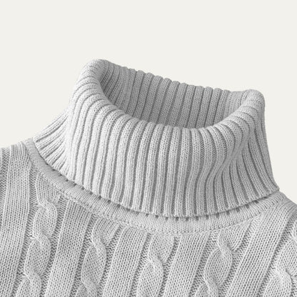 Men’s Soft Elastic Rib Turtleneck Sweater