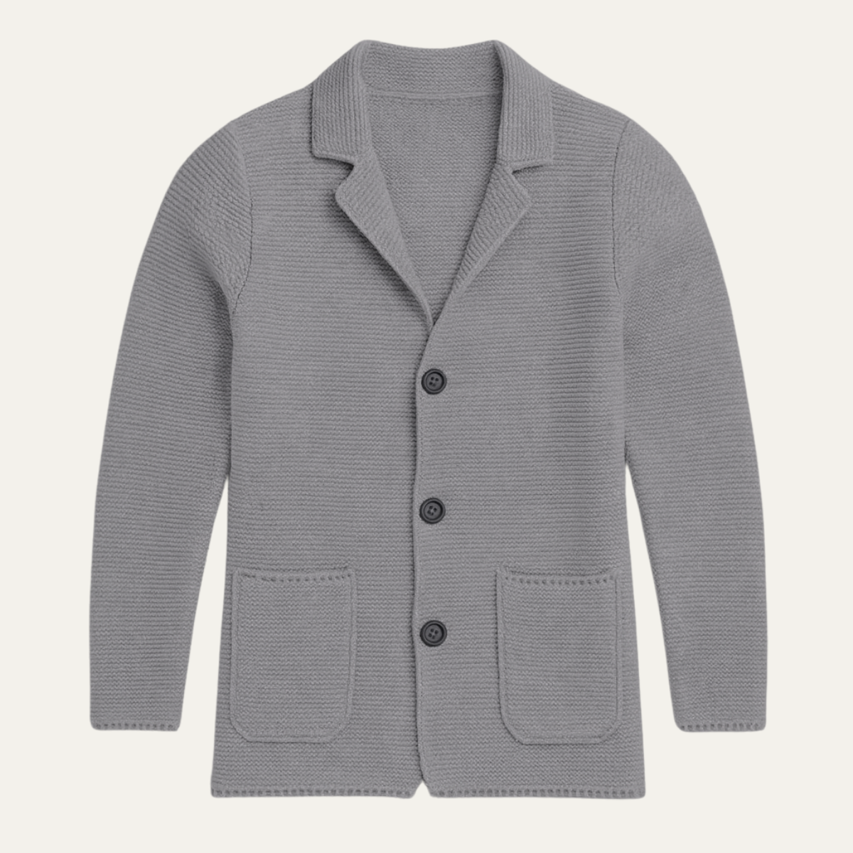 Men’s Chunky Ribbed Knit Blazer Cardigan