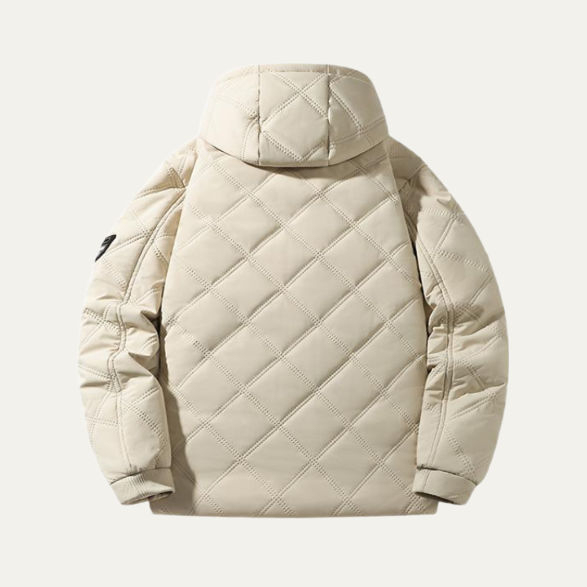 Men’s Quilted Hooded Diamond-Stitch Jacket