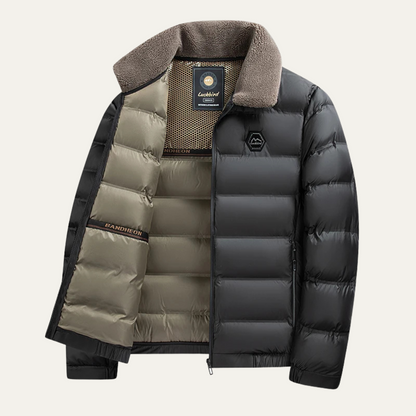 Men’s Quilted Faux-Fur Collar Puffer Jacket