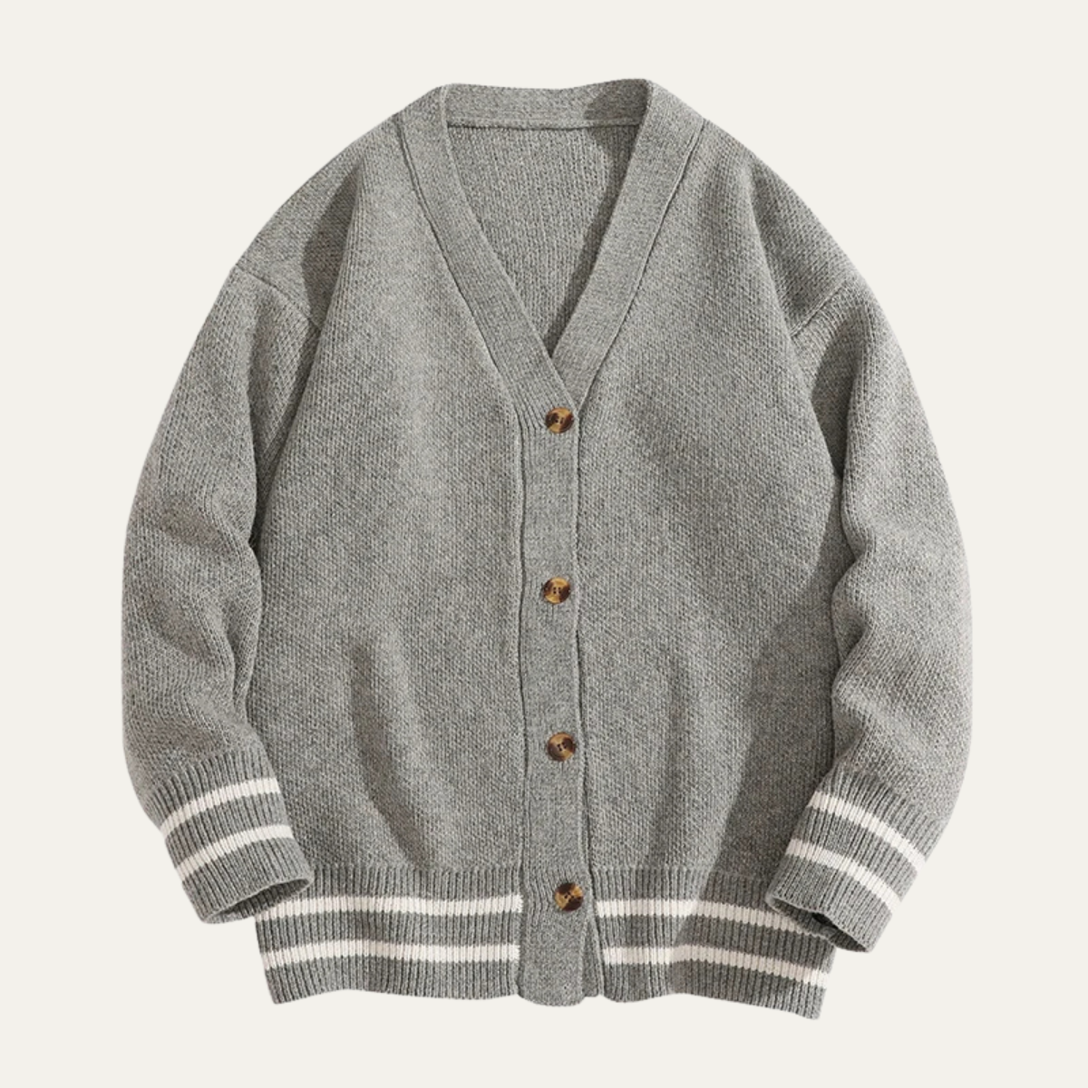 Men’s Varsity-Style Knit Cardigan
