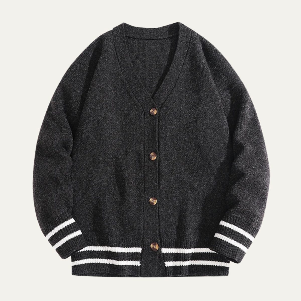 Men’s Varsity-Style Knit Cardigan