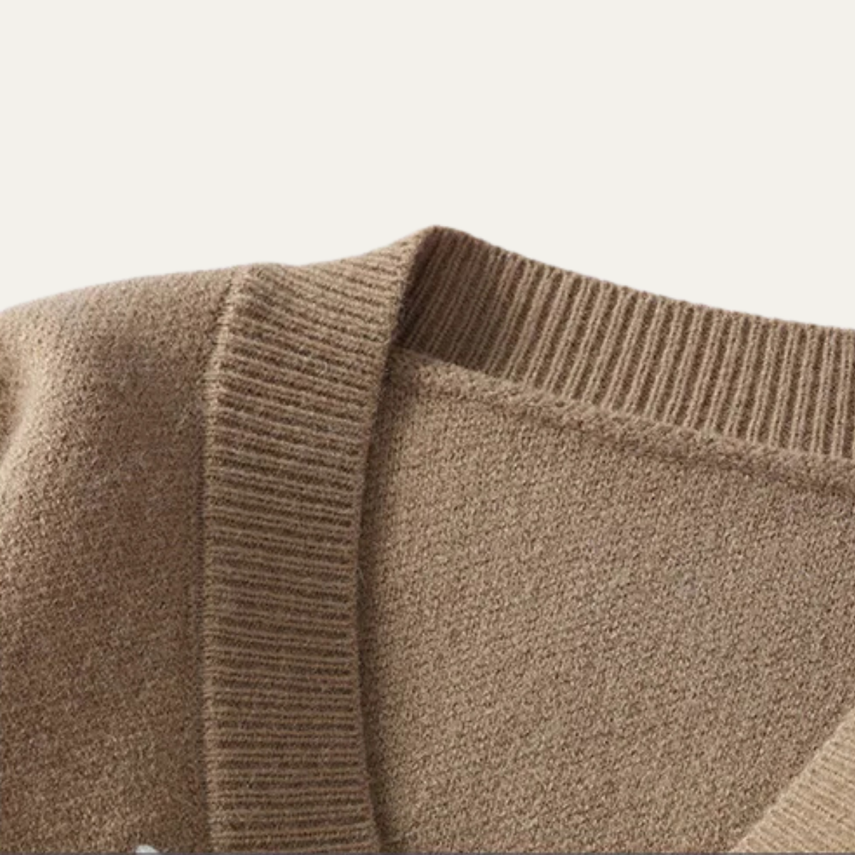 Men's V-Neck Cardigan with Black Buttons