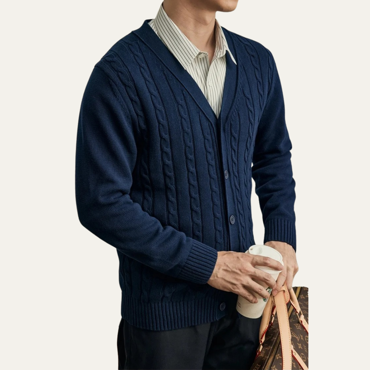 Men’s Classic Cable-Knit Cardigan