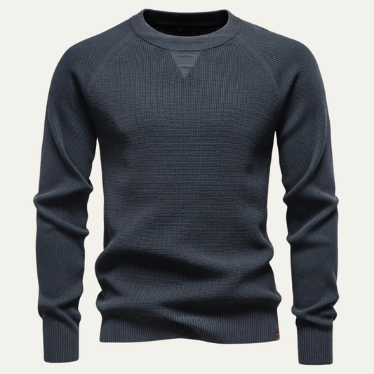Men’s Textured Crewneck Knit Sweater