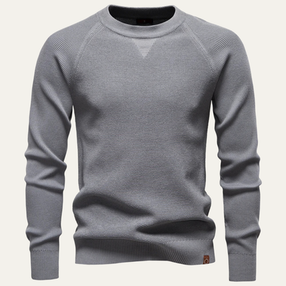 Men’s Textured Crewneck Knit Sweater