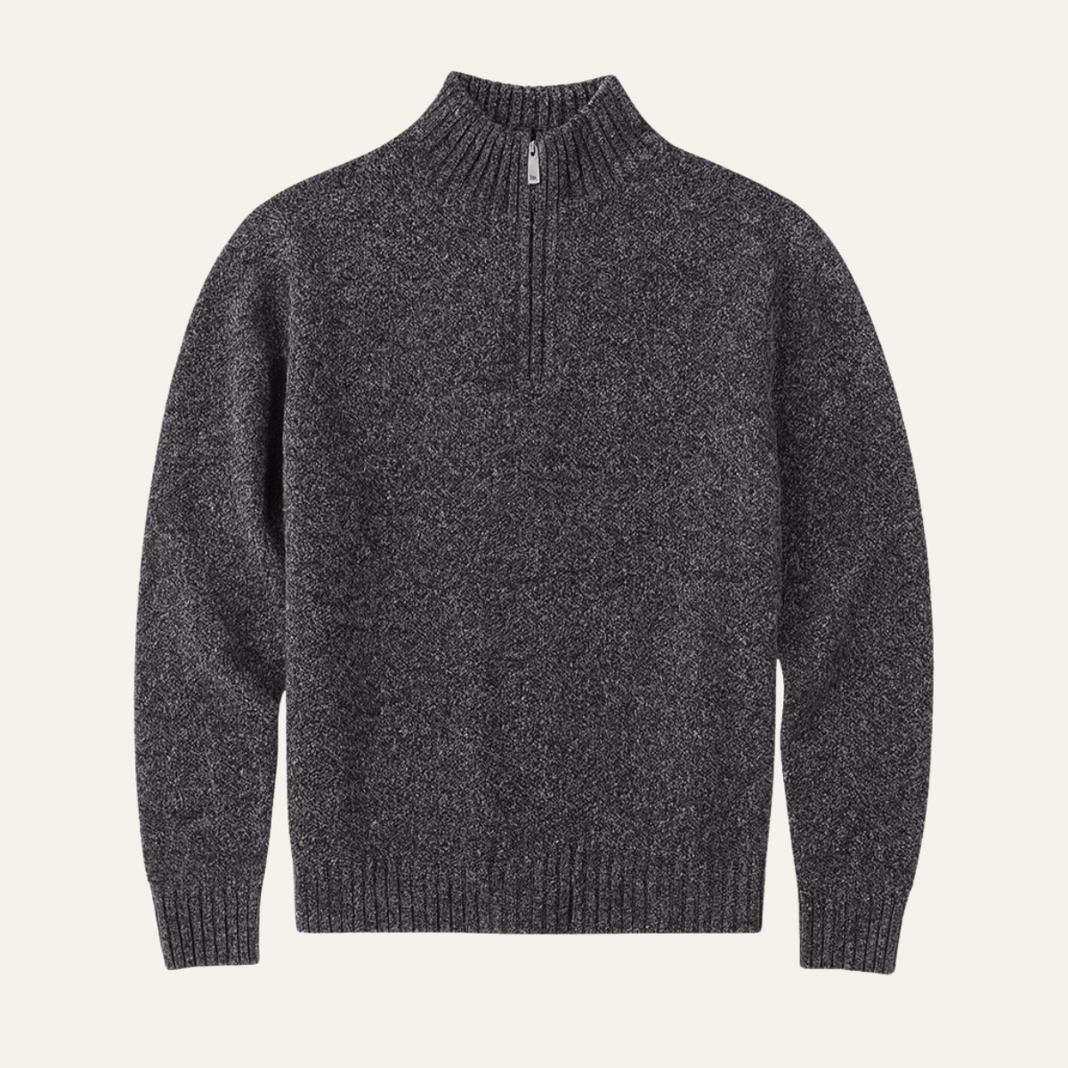 Men’s Chunky Tweed Quarter-Zip Sweater