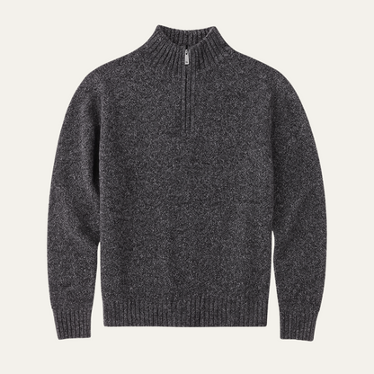 Men’s Chunky Tweed Quarter-Zip Sweater