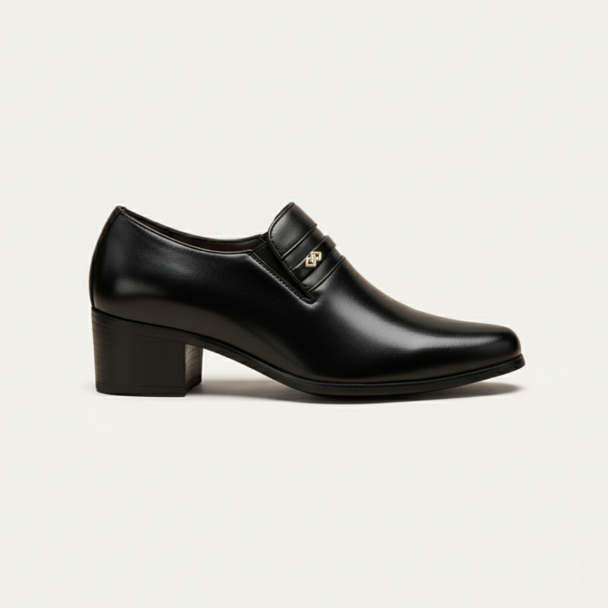 Men’s Leather Dress Slip-On Shoe with Decorative Strap