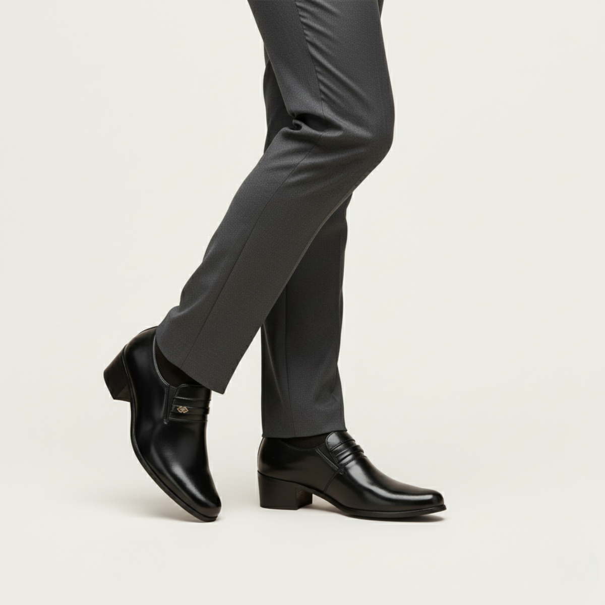 Men’s Leather Dress Slip-On Shoe with Decorative Strap
