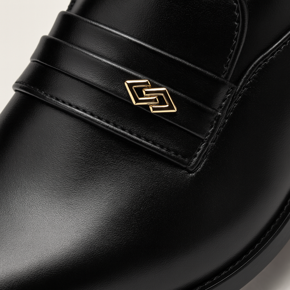 Men’s Leather Dress Slip-On Shoe with Decorative Strap
