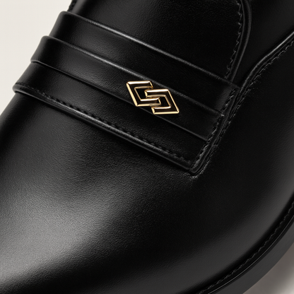 Men’s Leather Dress Slip-On Shoe with Decorative Strap