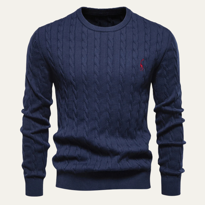 Men’s Trendy Cable-Knit Crewneck Sweater