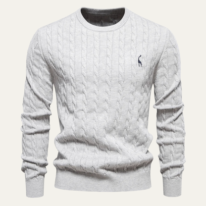 Men’s Trendy Cable-Knit Crewneck Sweater