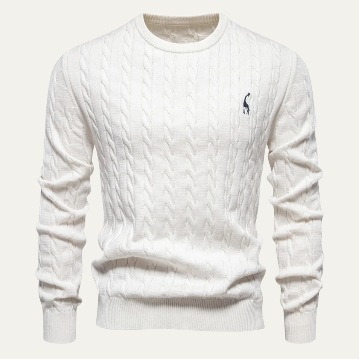 Men’s Trendy Cable-Knit Crewneck Sweater