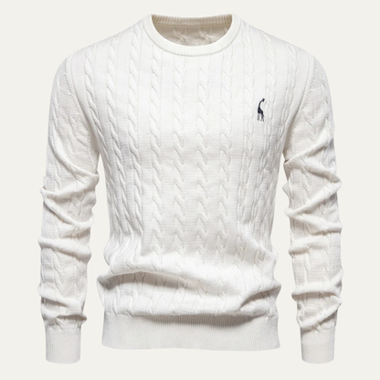 Men’s Trendy Cable-Knit Crewneck Sweater