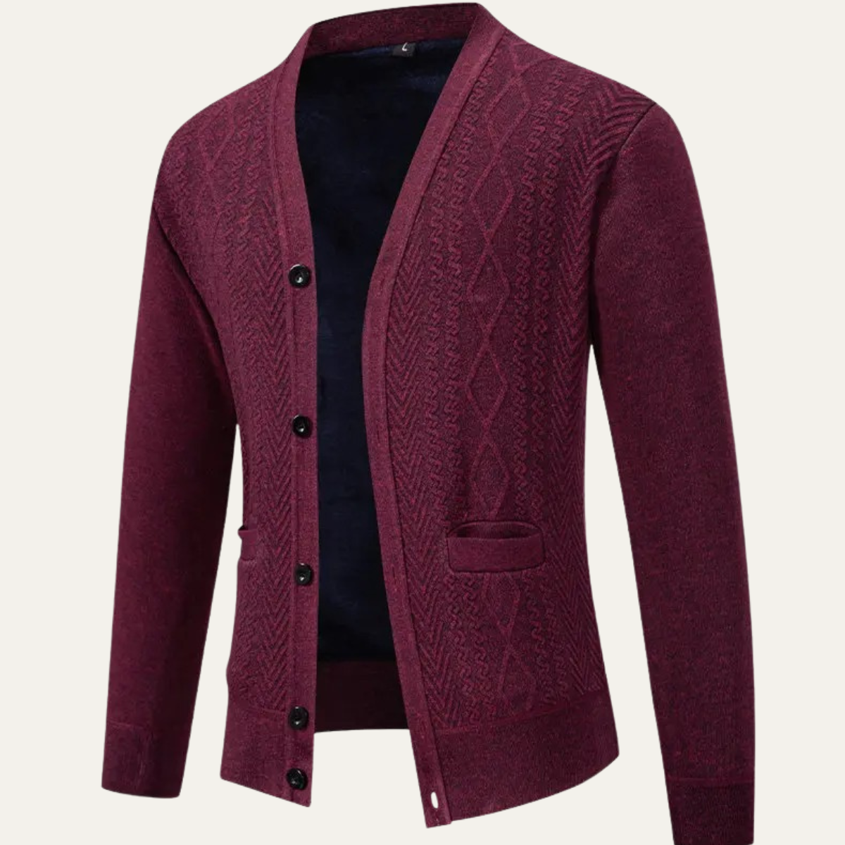 Men’s Textured V-Neck Cardigan
