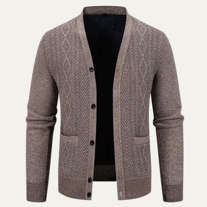Men’s Textured V-Neck Cardigan