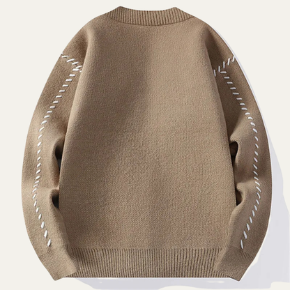 Men’s Embroidered V-Neck Knit Cardigan