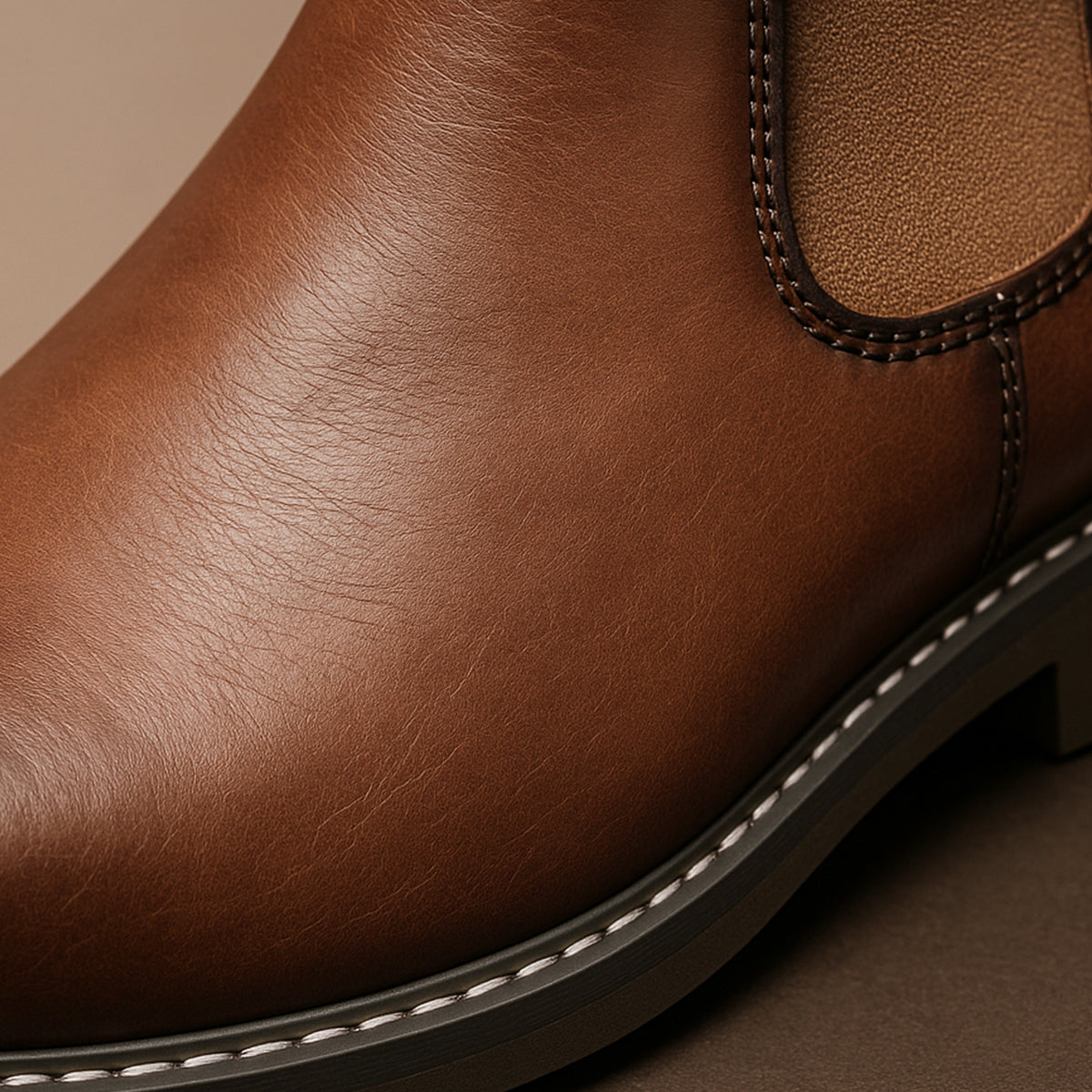 Men’s Polished Leather Chelsea Boots