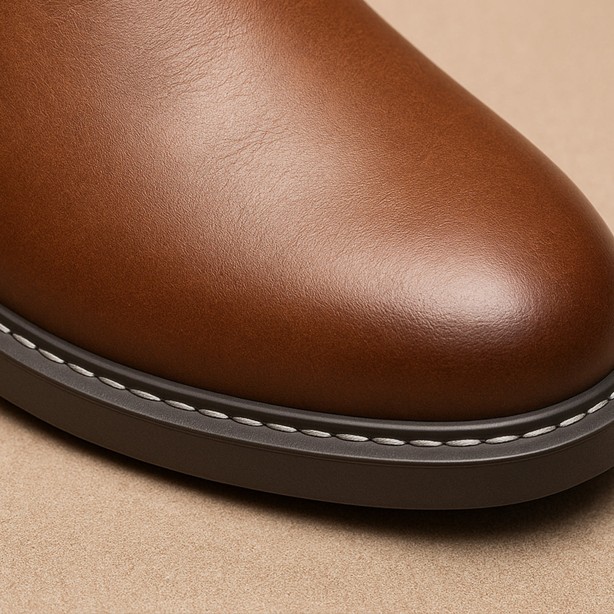 Men’s Polished Leather Chelsea Boots