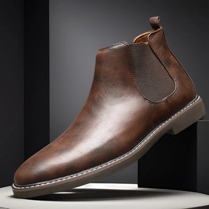 Men’s Polished Leather Chelsea Boots