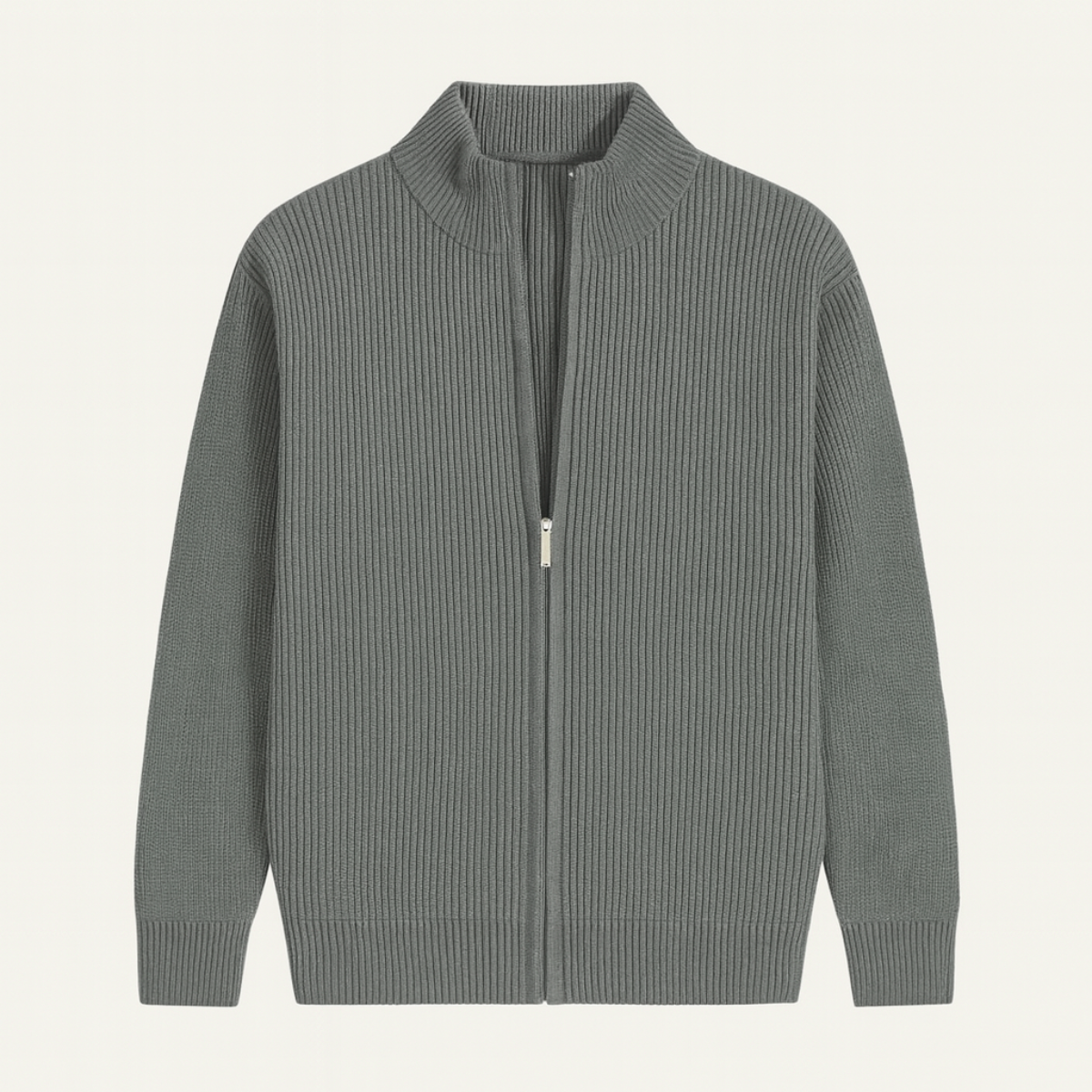 Men’s Ribbed Mock-Neck Cardigan