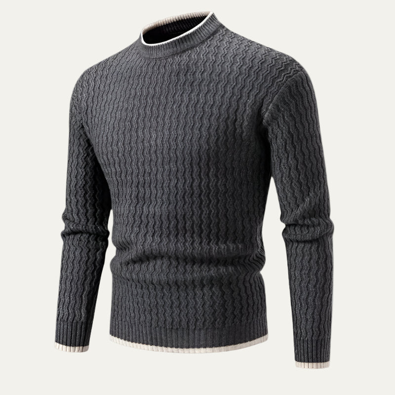Men’s Textured Mock Neck Sweater