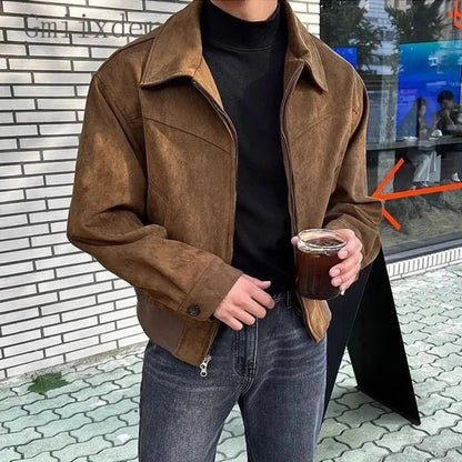 Men’s Classic Suede Bomber Jacket