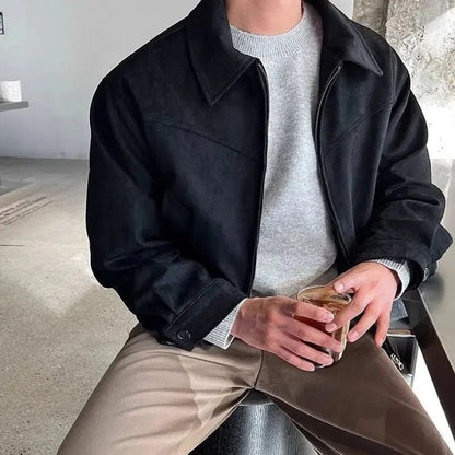 Men’s Classic Suede Bomber Jacket