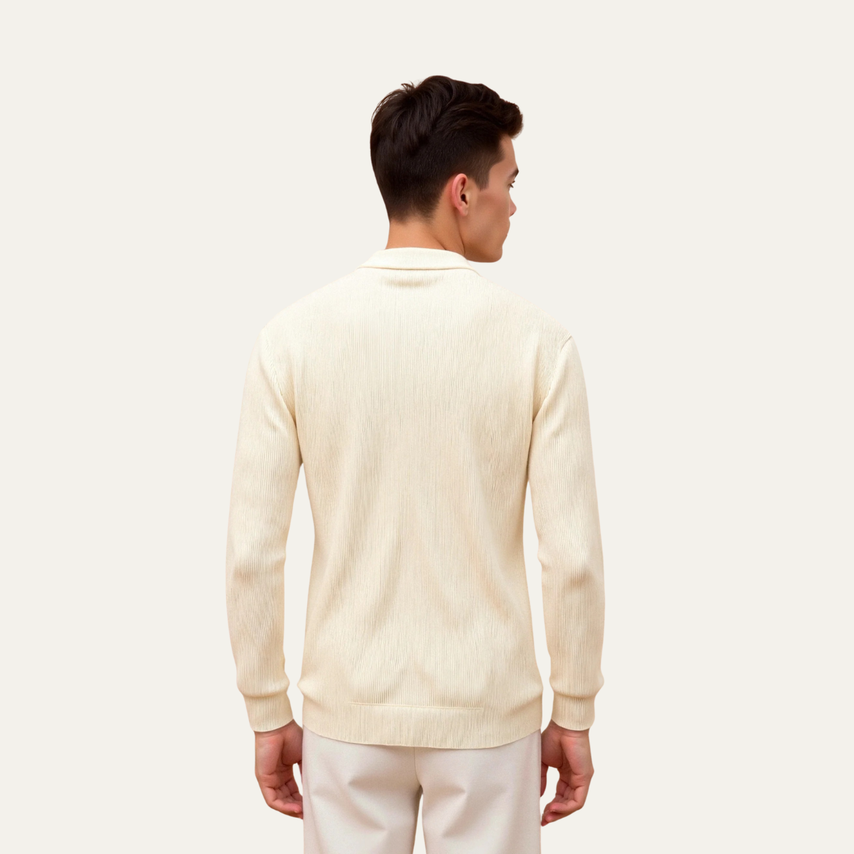 Men’s Sleek Ribbed Zip Bomber Sweater