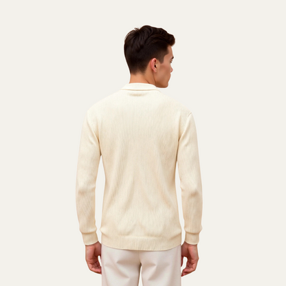 Men’s Sleek Ribbed Zip Bomber Sweater