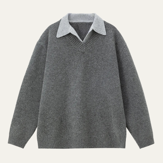 Men’s Layered Collar V-Neck Sweater