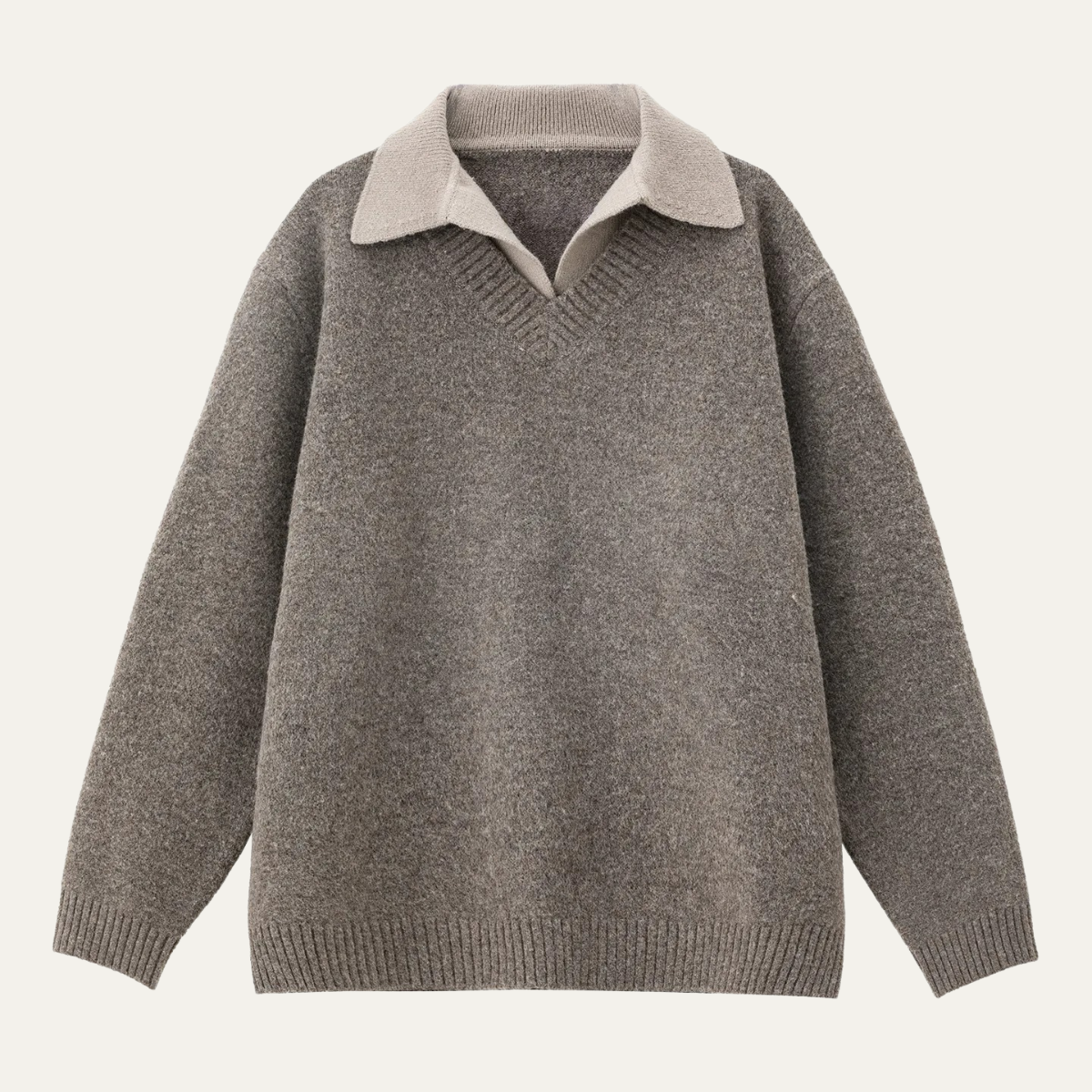 Men’s Layered Collar V-Neck Sweater