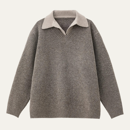 Men’s Layered Collar V-Neck Sweater