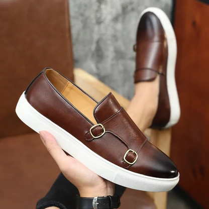 Men’s Leather Double Monk Strap Loafer