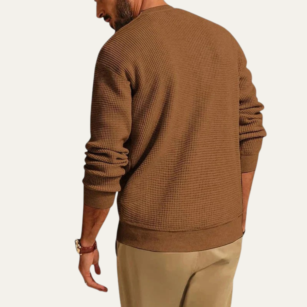 Men’s Textured Waffle Sweater
