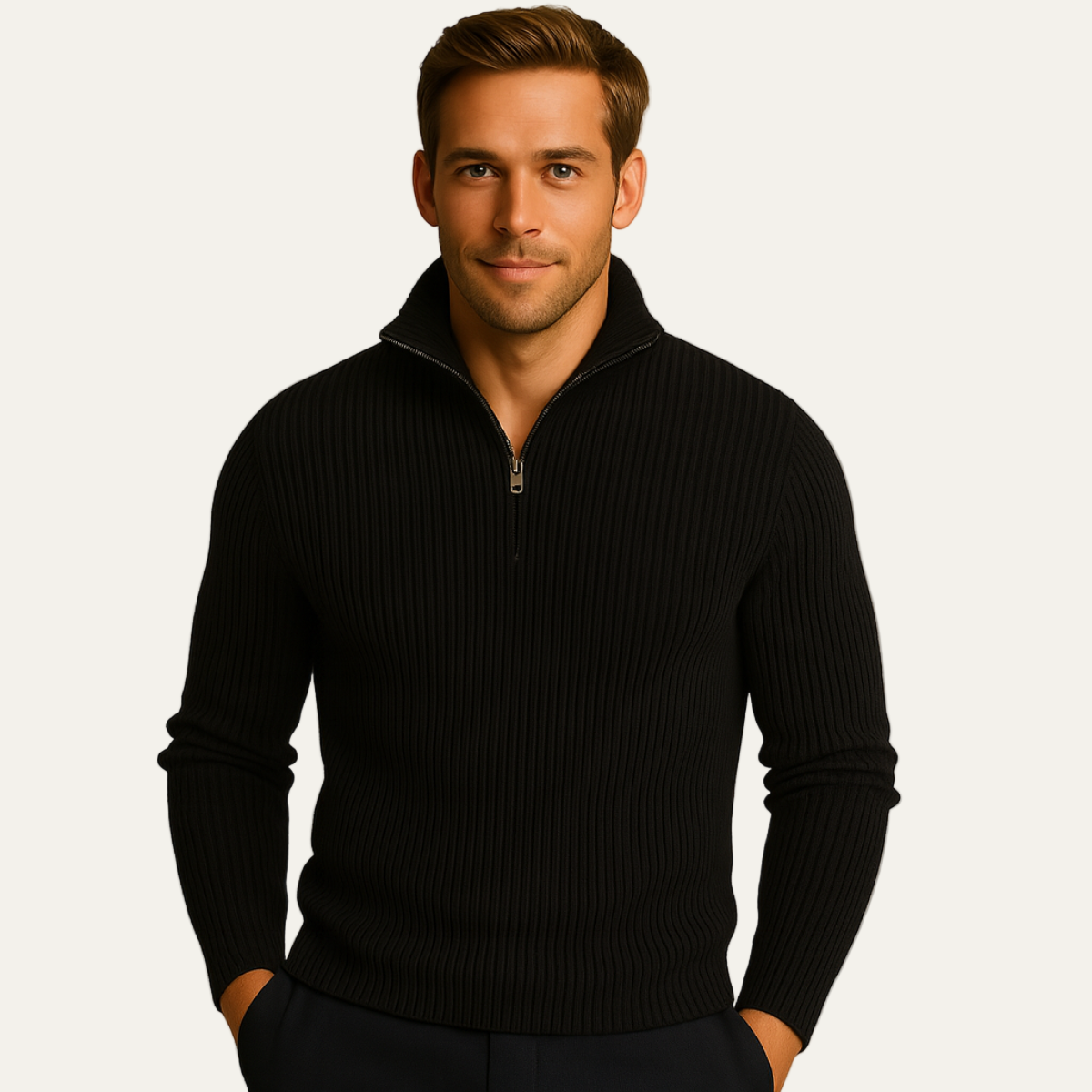 Men’s Sophisticated Ribbed Pullover