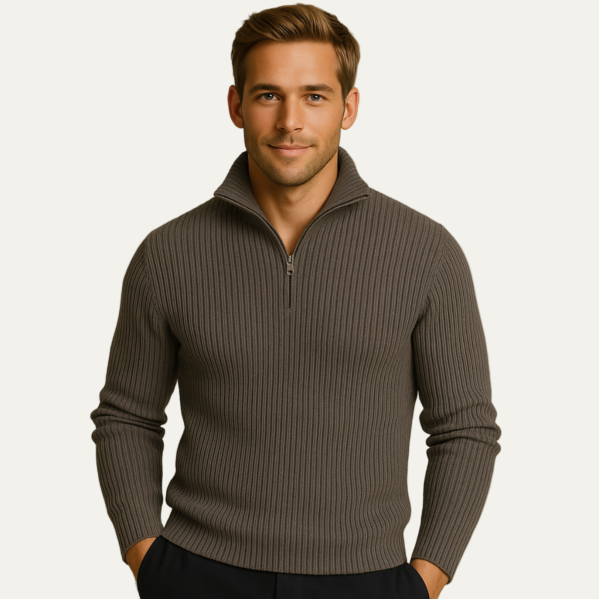 Men’s Sophisticated Ribbed Pullover