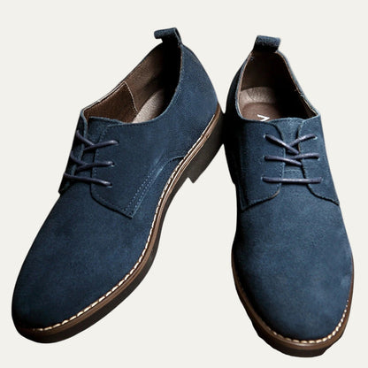 Men’s Suede Derby Shoe with Lace-Up Closure