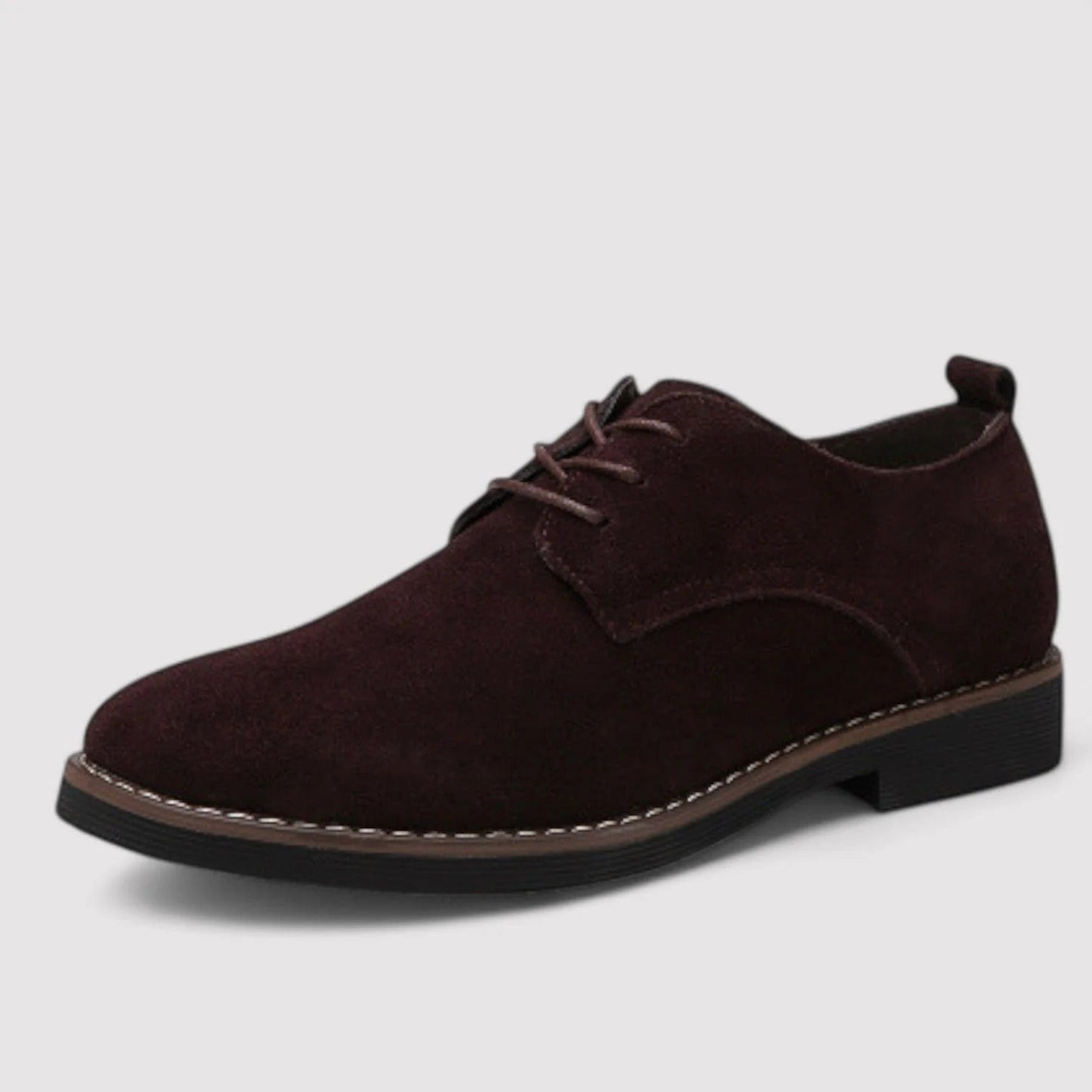 Men’s Suede Derby Shoe with Lace-Up Closure