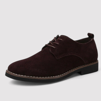 Men’s Suede Derby Shoe with Lace-Up Closure
