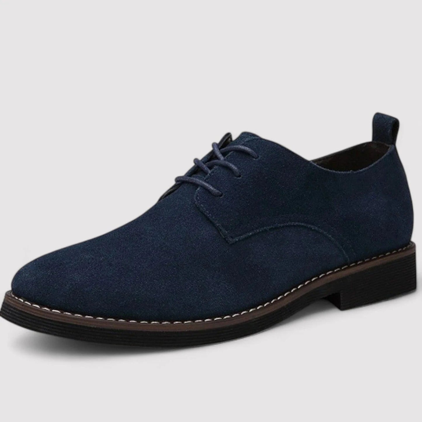 Men’s Suede Derby Shoe with Lace-Up Closure