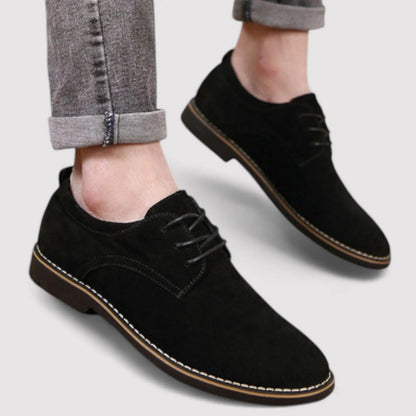 Men’s Suede Derby Shoe with Lace-Up Closure