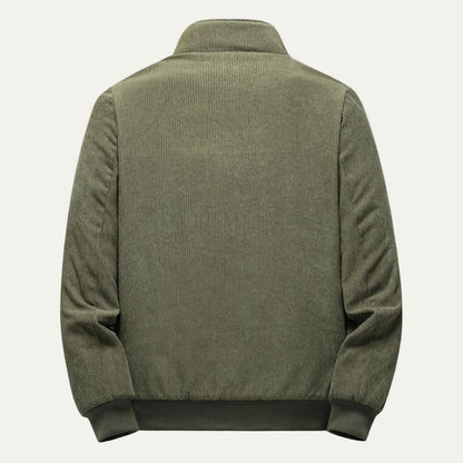Men’s Corduroy Stand Collar Bomber Jacket