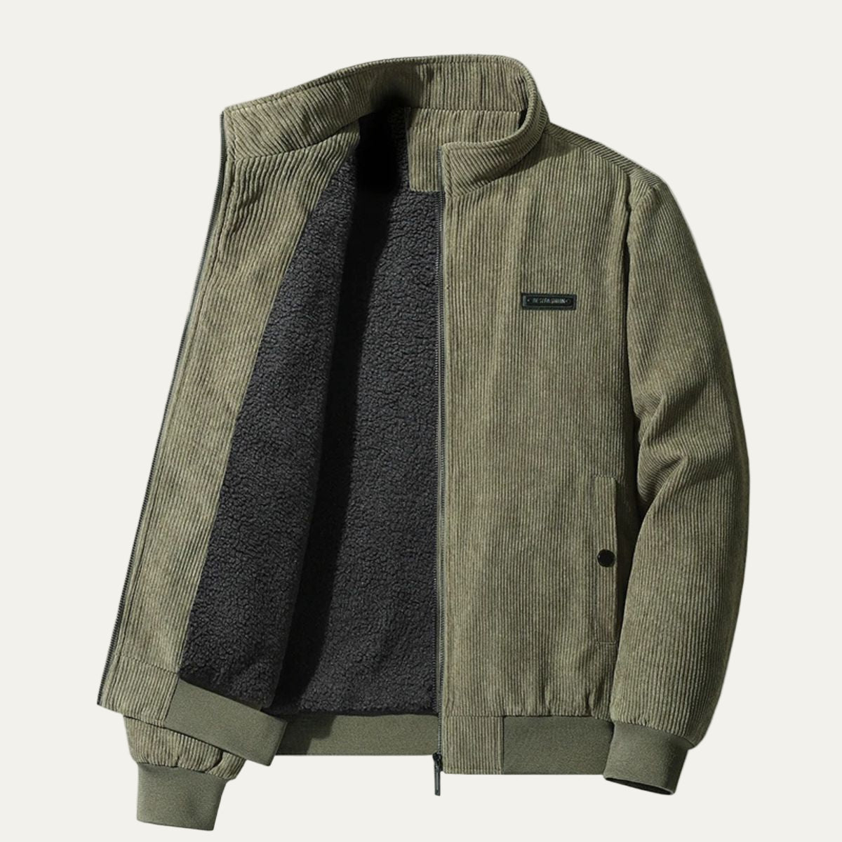 Men’s Corduroy Stand Collar Bomber Jacket